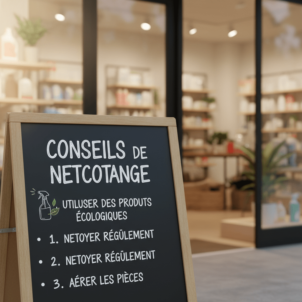 Panneau donnant des conseil de nettoyage des espaces