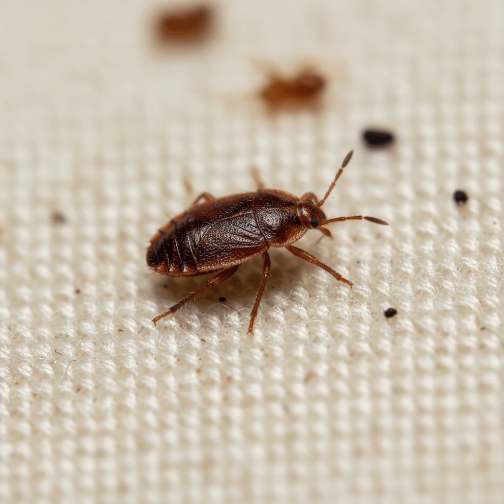 Punaise de lite sur une couverture