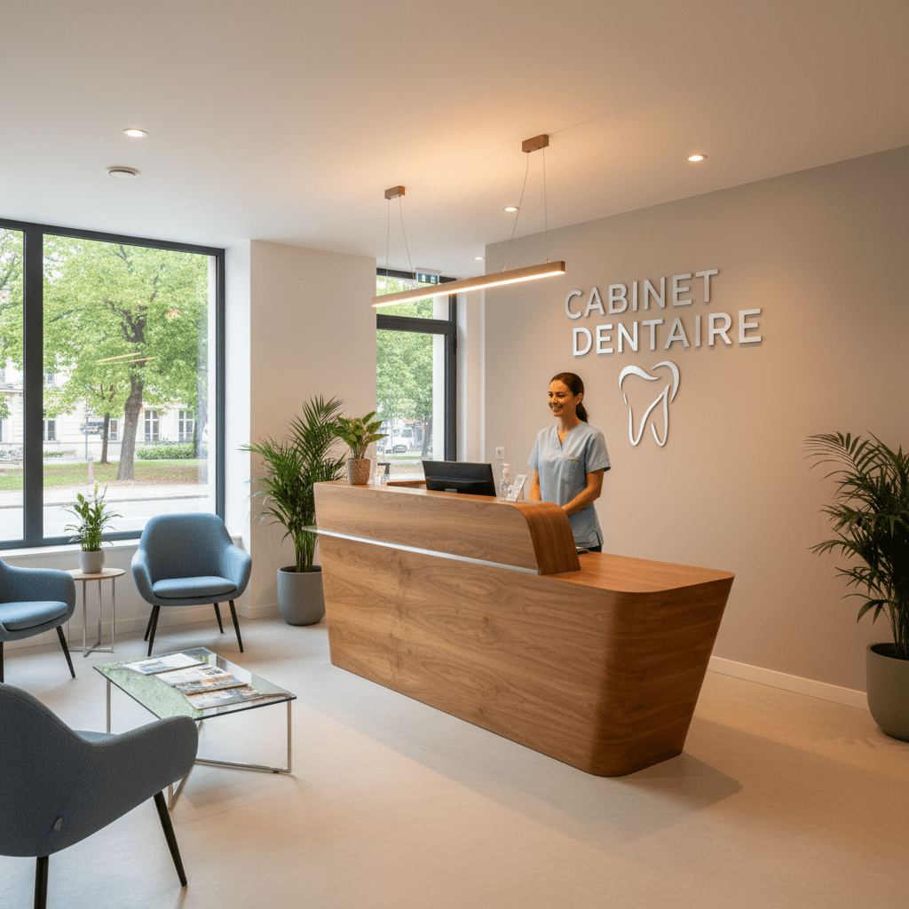 Accueil cabinet dentaire avec une standardiste