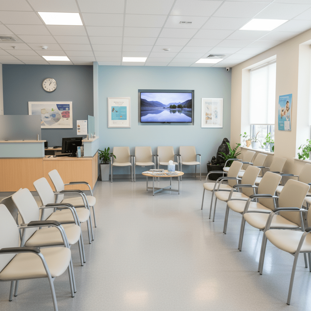 Salle d'attente vide d'un cabinet médical